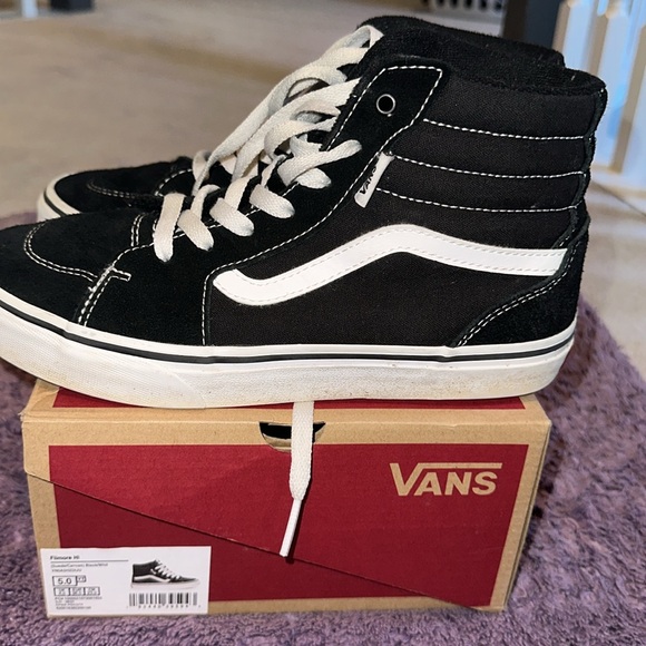 Vans Filmore Hi High Top Black/ White Sneakers Size 5 Unisex - Picture 7 of 16
